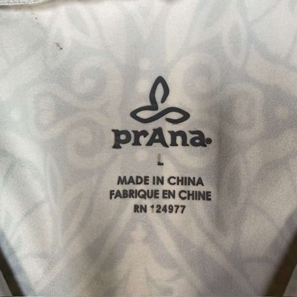 Prana Gray Print Long Sleeve Activewear Half Zip Pullover Top Large‎ - Picture 2 of 8